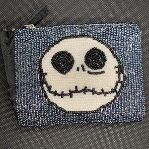 Nightmare Before Christmas Jack Skellington Zipper Beaded Coin Pouch Coin Purse
